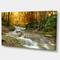 Designart - Forest Waterfall with Yellow Trees - Large Landscape Canvas Art Print